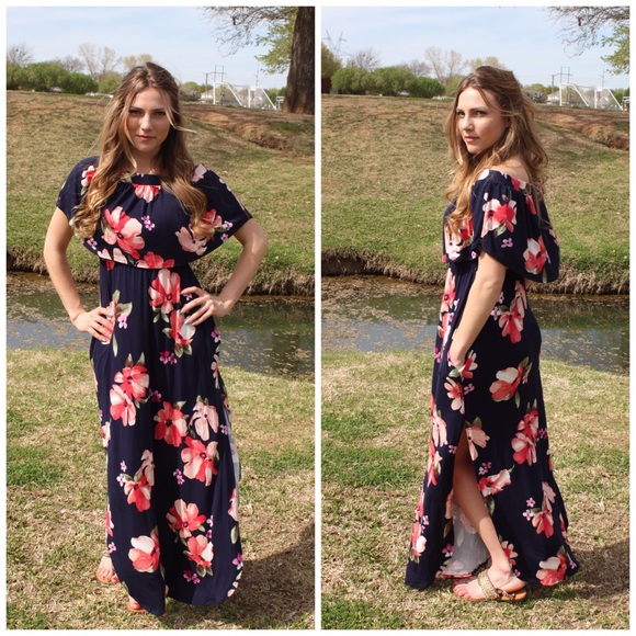 Floral Print Maxi Dress - Picture 2 of 5